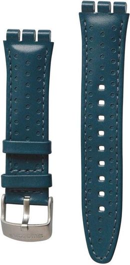 Λουράκι Ρολογιού Swatch Nobro Δερμάτινο 21mm Μπλε