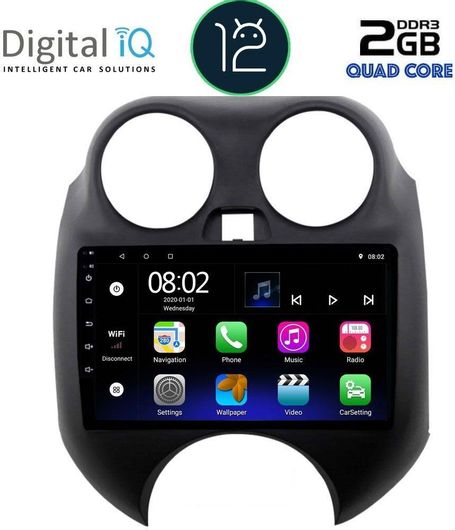 Ηχοσύστημα Αυτοκινήτου Digital IQ για Nissan Micra 2010-2014 Bluetooth / USB / WiFi / GPS με Οθόνη Αφής 9"