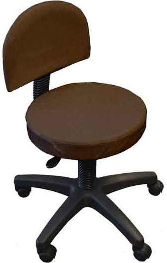 Ιατρικό Σκαμπό Marinopoulos Ιατρείου Τροχήλατο με Πλάτη Καφέ