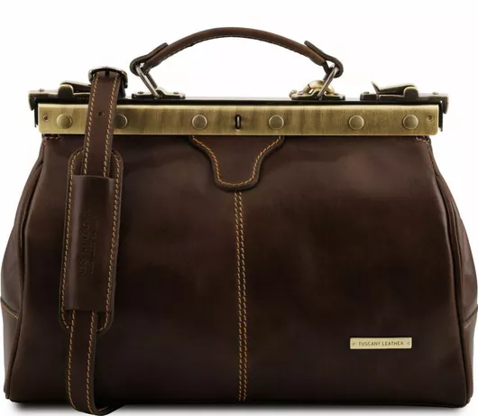 Ιατρική Τσάντα Tuscany Leather Δερμάτινη Michelangelo Καφέ