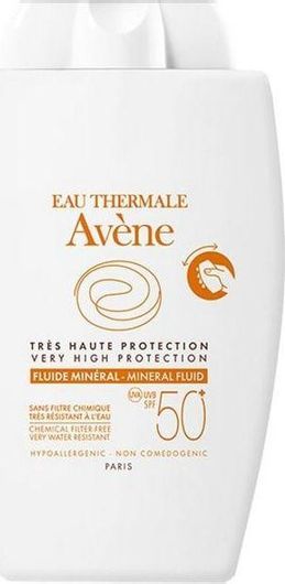 Αντηλιακή Κρέμα Προσώπου Avene Eau Thermale Fluide Mineral Αδιάβροχη SPF50 40ml
