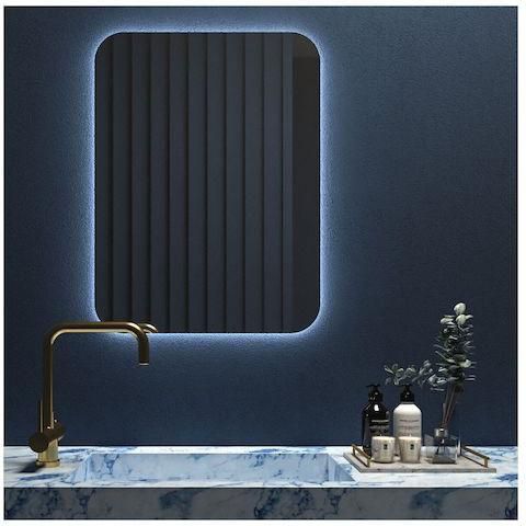 Καθρέπτης Μπάνιου Curved 60x80cm με LED
