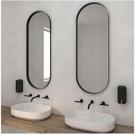 Καθρέπτης Μπάνιου Iron Semi-Oval 45x125cm με LED Χρυσό