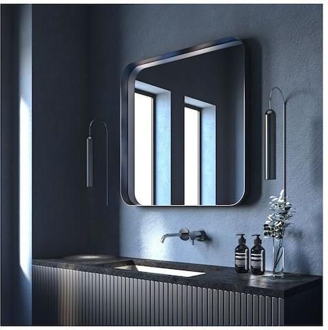 Καθρέπτης Μπάνιου Iron Square 80x80cm Τετράγωνος Μαύρο