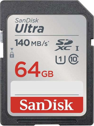 Κάρτα Μνήμης Sandisk Ultra SDXC 64GB Class 10 U1 UHS-I 140MB/s