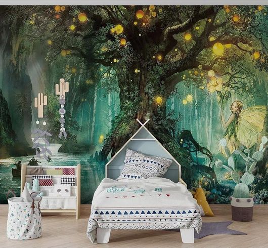 Παιδική Ταπετσαρία Τοίχου IDP Creations Μαγικό Δάσος με Νεράιδες 280x210cm
