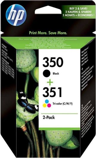 HP 350/351 Γνήσιο Πακέτο 2 Μελανιών Εκτυπωτή InkJet Πολλαπλό Color/ Μαύρο SD412EE