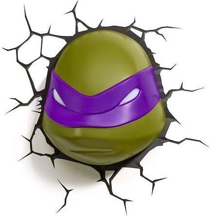 Παιδικό Φωτιστικό Τοίχου 3DLightFX Πλαστικό Teenage Mutant Ninja Turtles