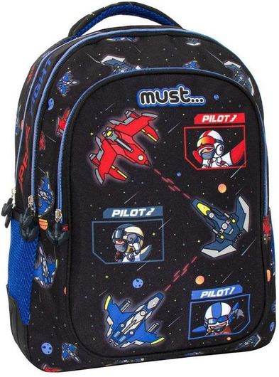 Σχολική Τσάντα Πλάτης Δημοτικού Must Space Buttle με Φως Πολύχρωμο