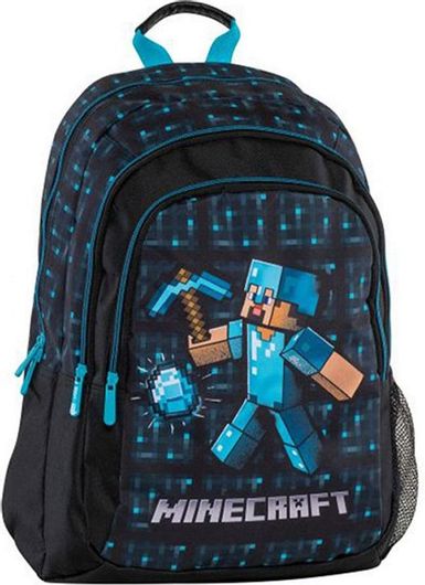 Σχολική Τσάντα Πλάτης Δημοτικού Graffiti Minecraft Μπλε