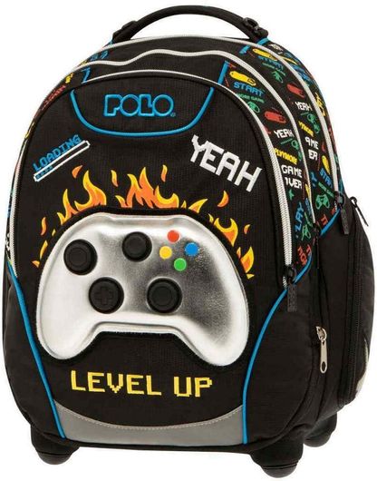 Σχολική Τσάντα Τρόλεϊ Δημοτικού Polo Base Free Game Controller Πολύχρωμο
