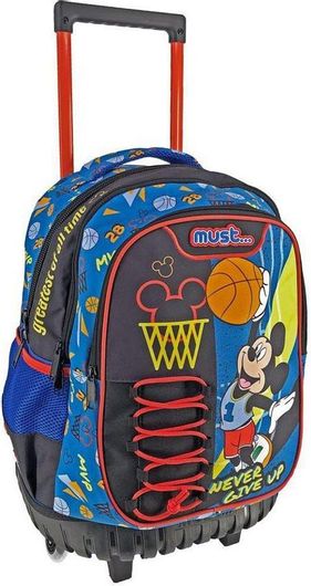 Σχολική Τσάντα Τρόλεϊ Δημοτικού Must Mickey Mouse Never Give Up Πολύχρωμο