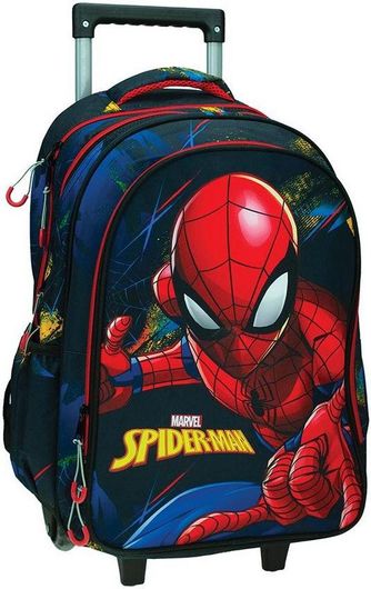 Σχολική Τσάντα Τρόλεϊ Δημοτικού Gim Spiderman Blue Net Μπλε