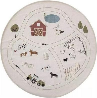 Παιδικό Χαλί Bloomingville Βαμβακερό Thune 130x130cm Μπεζ