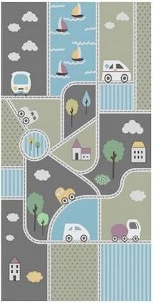 Παιδικό Χαλί HomeMarkt Αυτοκινητόδρομος 80x150cm 10mm Πολύχρωμο