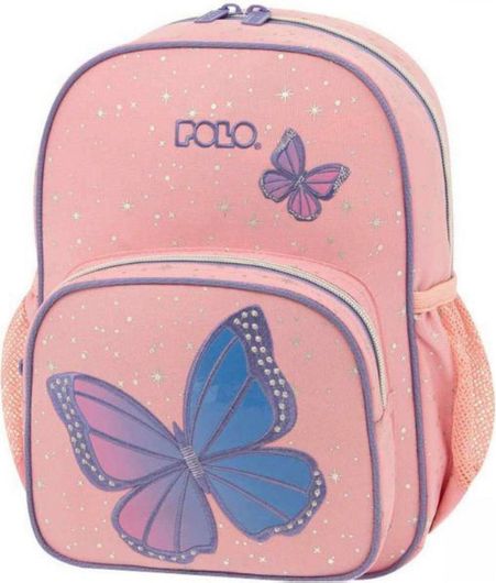 Σχολική Τσάντα Πλάτης Νηπίου Polo Junior Little Pink Butterfly Ροζ