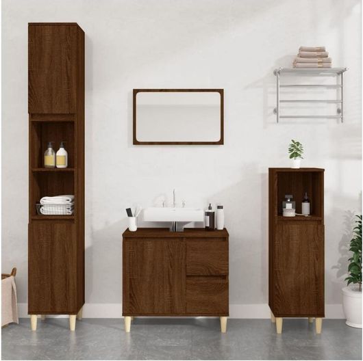 Στήλη Μπάνιου Vidaxl Τοίχου 30x30x190cm Καφέ