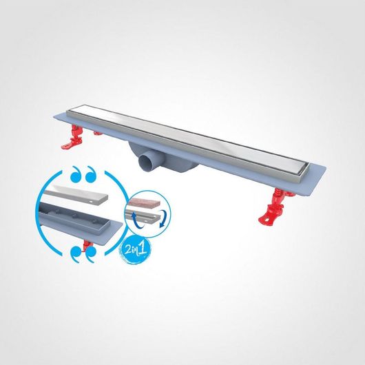 Σιφώνι Κανάλι Ντουζιέρας Σιφών Duscheline Oscar Vision 30cm Ανοξείδωτο Χρωμέ με Πλαίσιο