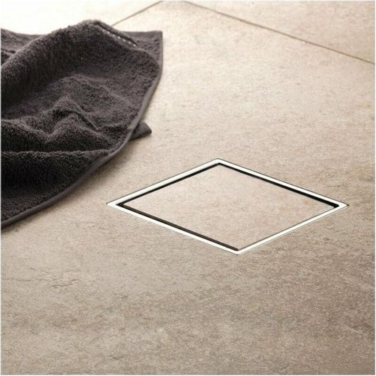 Σιφώνι Karag Ανοξείδωτο Κανάλι Δαπέδου με Μέγεθος 15.55x15.55cm Ασημί