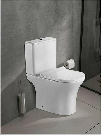 Λεκάνη Τουαλέτας Ceramita Viral Δαπέδου Rimless με Καζανάκι με Slim Κάλυμμα Soft Close Λευκό