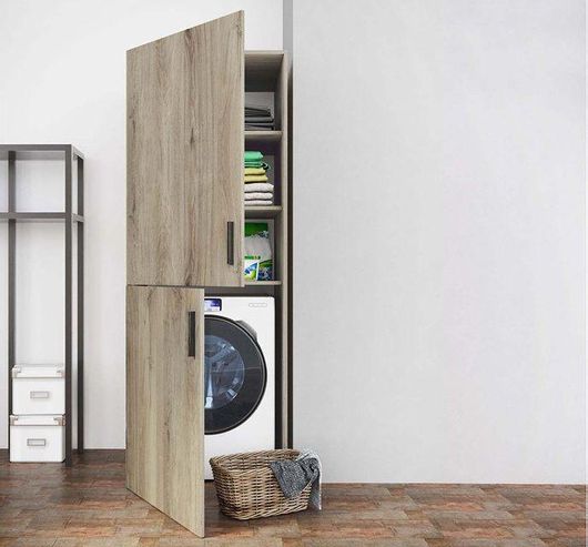 Στήλη Μπάνιου 12346009 Δαπέδου για Πλυντήριο Μελαμίνης 70x70x190cm Μπεζ