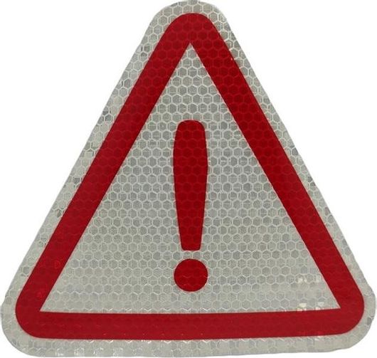 Πινακίδα Σήμανσης Γενικός Κίνδυνος Αυτοκόλλητο Φωσφοριζέ DS-20389-5 Λευκό