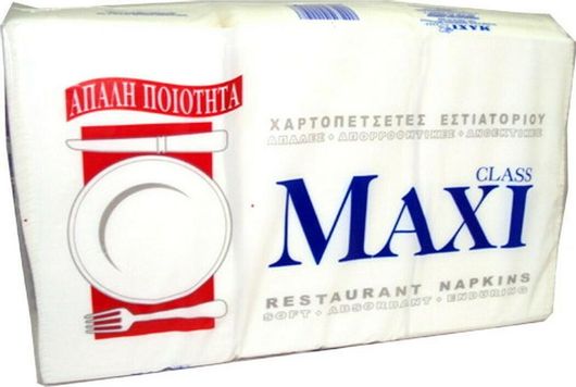 Χαρτοπετσέτα Maxi 1Φ 24x23cm 750τμχ Λευκό