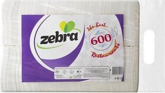 Χαρτοπετσέτα Zebra 600τμχ Λευκό