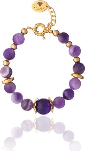 Amethyst Bracelet - Spring Ring brass clasp