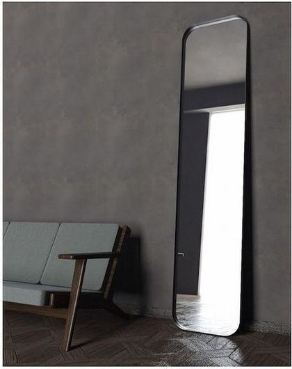 Καθρέπτης Δαπέδου Ολόσωμος Μεταλλικός Iron Full Curved Slim 50x200cm Λευκό Ματ