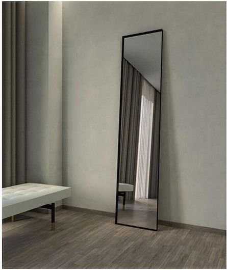 Καθρέπτης Δαπέδου Ολόσωμος Μεταλλικός Iron Floor Square 45x200cm Μαύρο Ματ