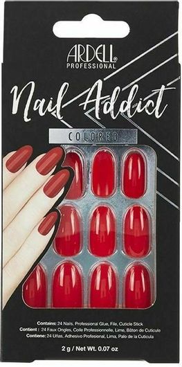 Tips Νυχιών Ardell Addict Cherry Red Κόκκινο 24τμχ