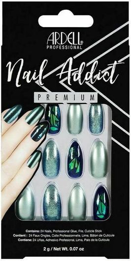 Tips Νυχιών Ardell Addict Green Glitter Πράσινο 24τμχ