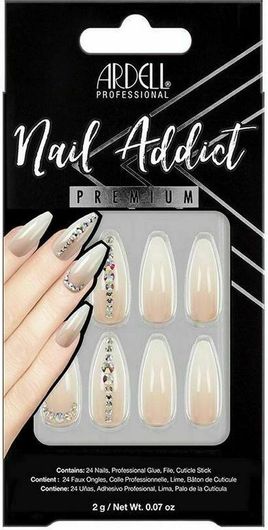 Tips Νυχιών Ardell S0591183 Addict Nude Light Crystal Πολύχρωμο 24τμχ