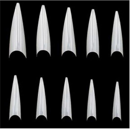 Tips Νυχιών Stiletto 500τμχ Half Cover Natural XL