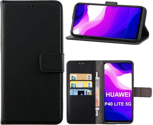 Θήκη Κινητού Wallet με Σταντ για Huawei P40 lite 5G Δερματίνη Μαύρο