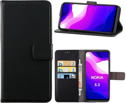 Θήκη Κινητού Wallet με Σταντ για Nokia 5.3 Δερματίνη Μαύρο
