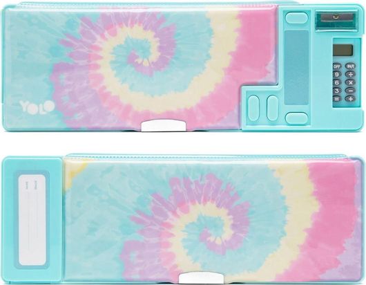 Κασετίνα Yolo Retro Tie Dye Πλαστική με 1 Θήκη Γαλάζιο