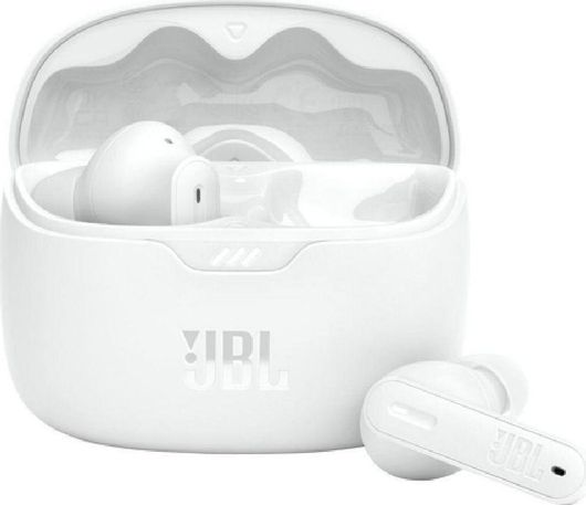 JBL Tune Beam In-ear Bluetooth Handsfree Ακουστικά με Αντοχή στον Ιδρώτα & Θήκη Φόρτισης Λευκό