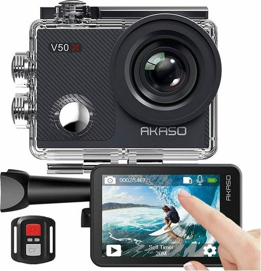 Action Camera Akaso V50X 4K Ultra HD με WiFi με Οθόνη 2" Μαύρο