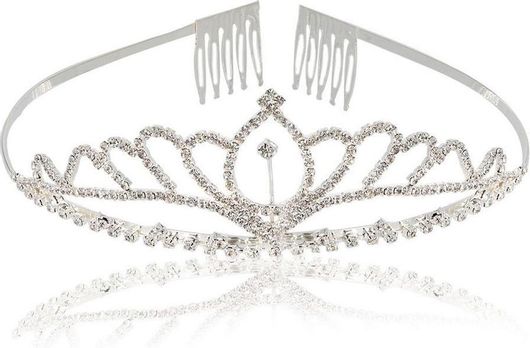 Τιάρα Μαλλιών 0730-1SIM Νυφική από Ορείχαλκο με Πέτρες Ζιργκόν 