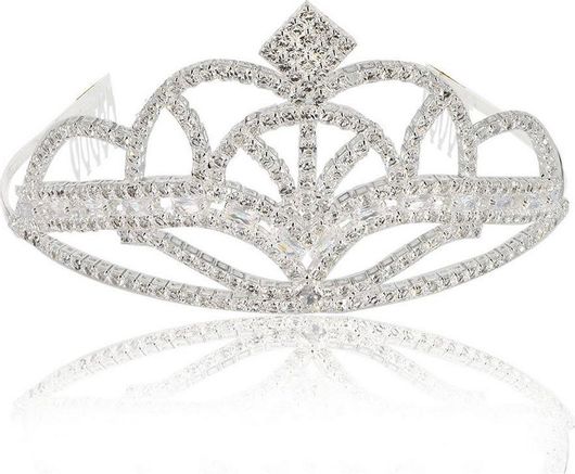 Τιάρα Μαλλιών 0740-3SIM Νυφική από Ορείχαλκο με Πέτρες Ζιργκόν 