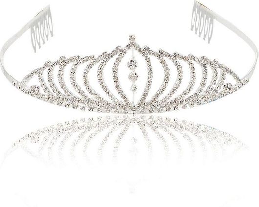 Τιάρα Μαλλιών 0740-4SIM Νυφική από Ορείχαλκο με Πέτρες Ζιργκόν 