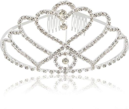 Τιάρα Μαλλιών 0745-1SIM Νυφική από Ορείχαλκο με Πέτρες Ζιργκόν 