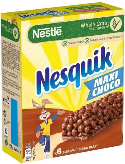 Μπάρες Δημητριακών Nestle Nesquik Maxi με Choco 6x25gr 150gr
