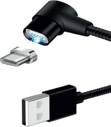 Bridge Cable Braided USB 2.0 Cable USB-C male - USB-A male Μαύρο 1,5m 30647