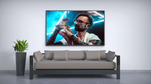 Πίνακας Ένας Άντρας Που Κρατά Ένα Φίδι στο Δεξί Του Χέρι 30x20cm