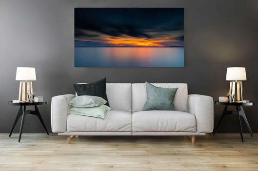 Πίνακας Ένα Μεγάλο Σώμα Νερού Κάτω Από Έναν Συννεφιασμένο Ουρανό 65x40cm