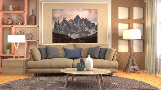 Πίνακας Ένα Βουνό Καλυμμένο με Χιόνι Κάτω Από Έναν Συννεφιασμένο Ουρανό 150x100cm