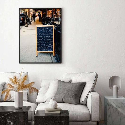 Πίνακας Μια Πινακίδα Που Βρίσκεται στο Πλάι Ενός Πεζοδρομίου 115x170cm